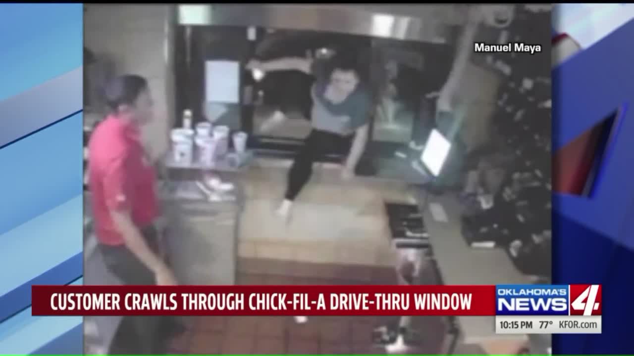 Chick-fil-A Customers Jump Through Drive-Thru Window to Escape Tornado