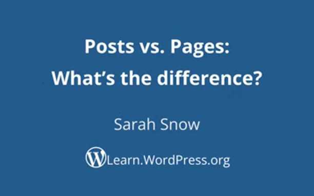 Sarah Snow: Posts vs. Pages: What’s the Difference?
