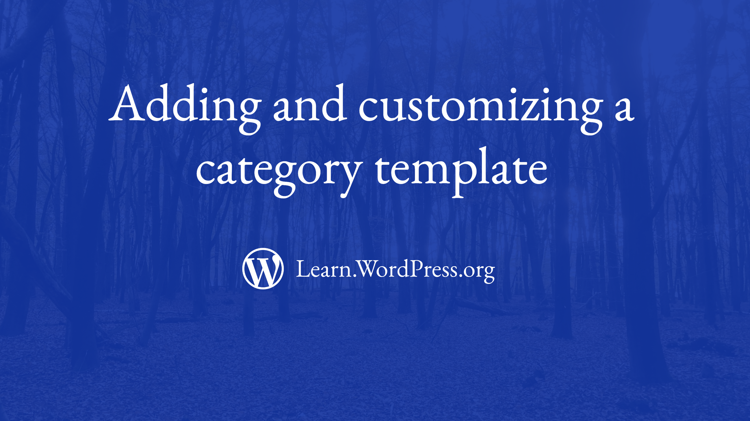 Adding and customizing a category template