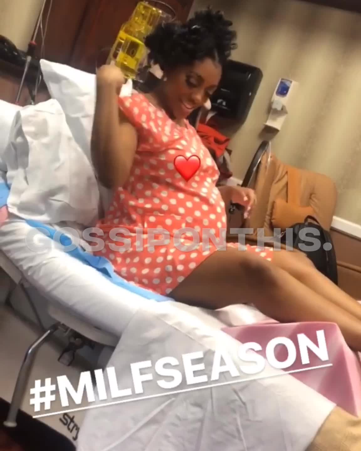 Porsha Williams and Dennis McKinley at Hospital Preparing for Baby PJ's Arrival