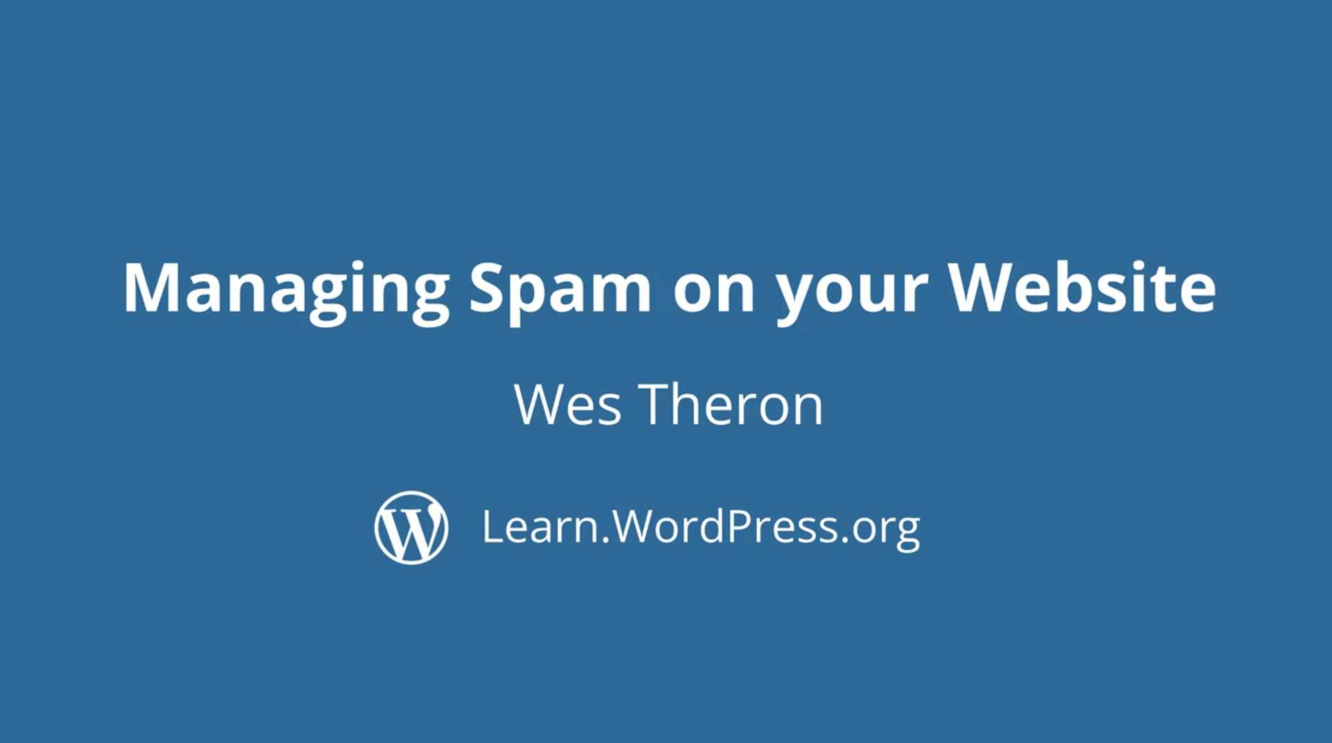 Managing Spam on your Website
