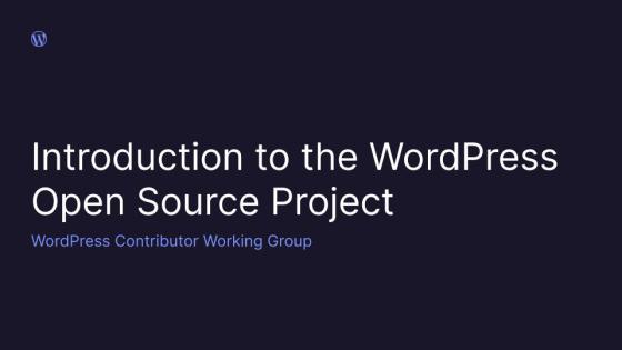 Introduction to the WordPress project
