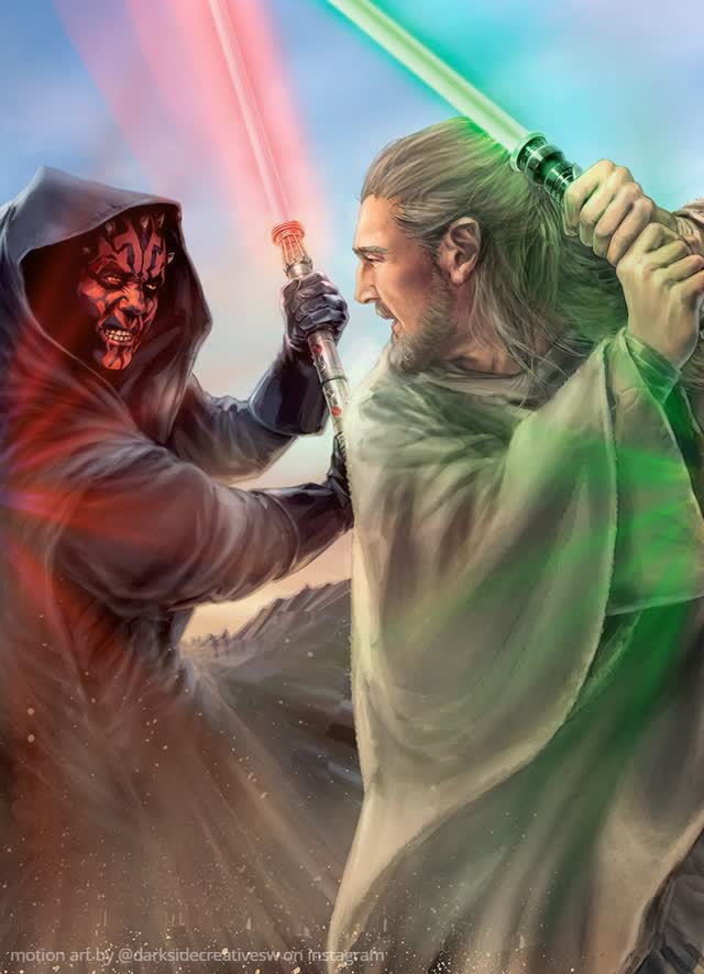 Qui Gon Jinn vs Darth Maul – Duel on Tatooine by Chris Trevas