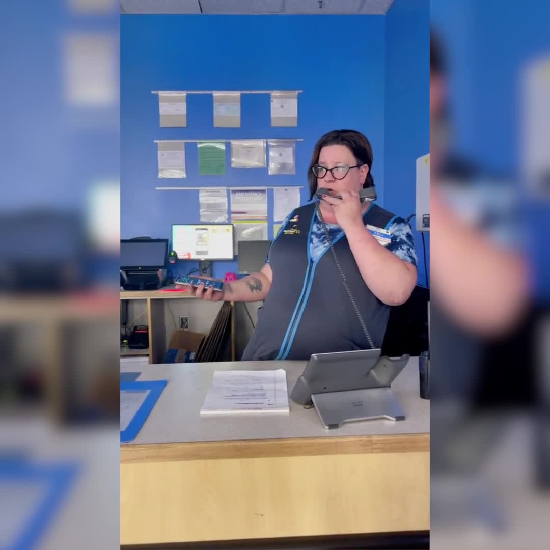 Walmart worker sings closing song
